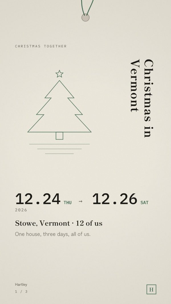 Cover of the Christmas Itinerary