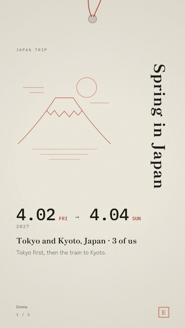 Cover of the Japan Trip Itinerary