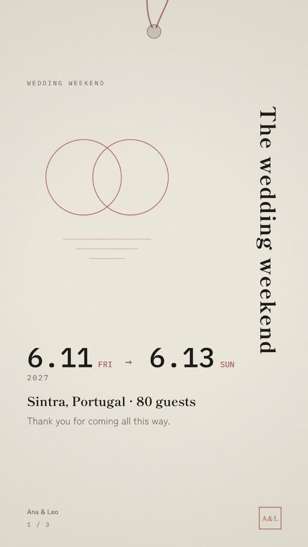 Cover of the Wedding Weekend Itinerary